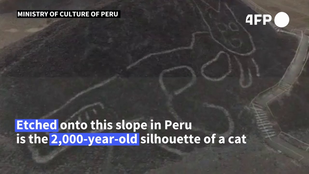 Peru unveils 2000-year-old giant cat etching at famous Nazca site