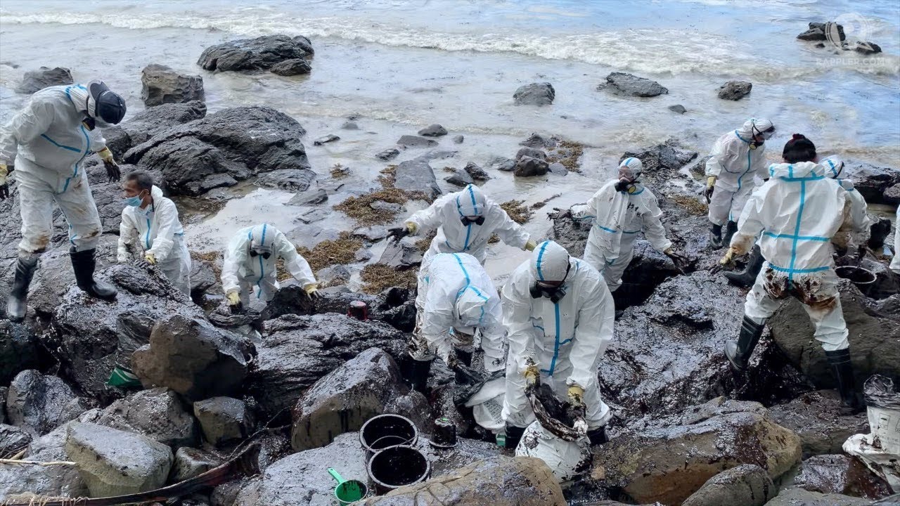 WATCH: What cleanup looks like in the area hardest hit by the oil spill in Oriental Mindoro